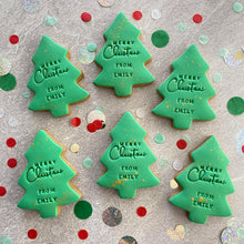 Load image into Gallery viewer, 'Merry Christmas' Tree Cookies - Personalised
