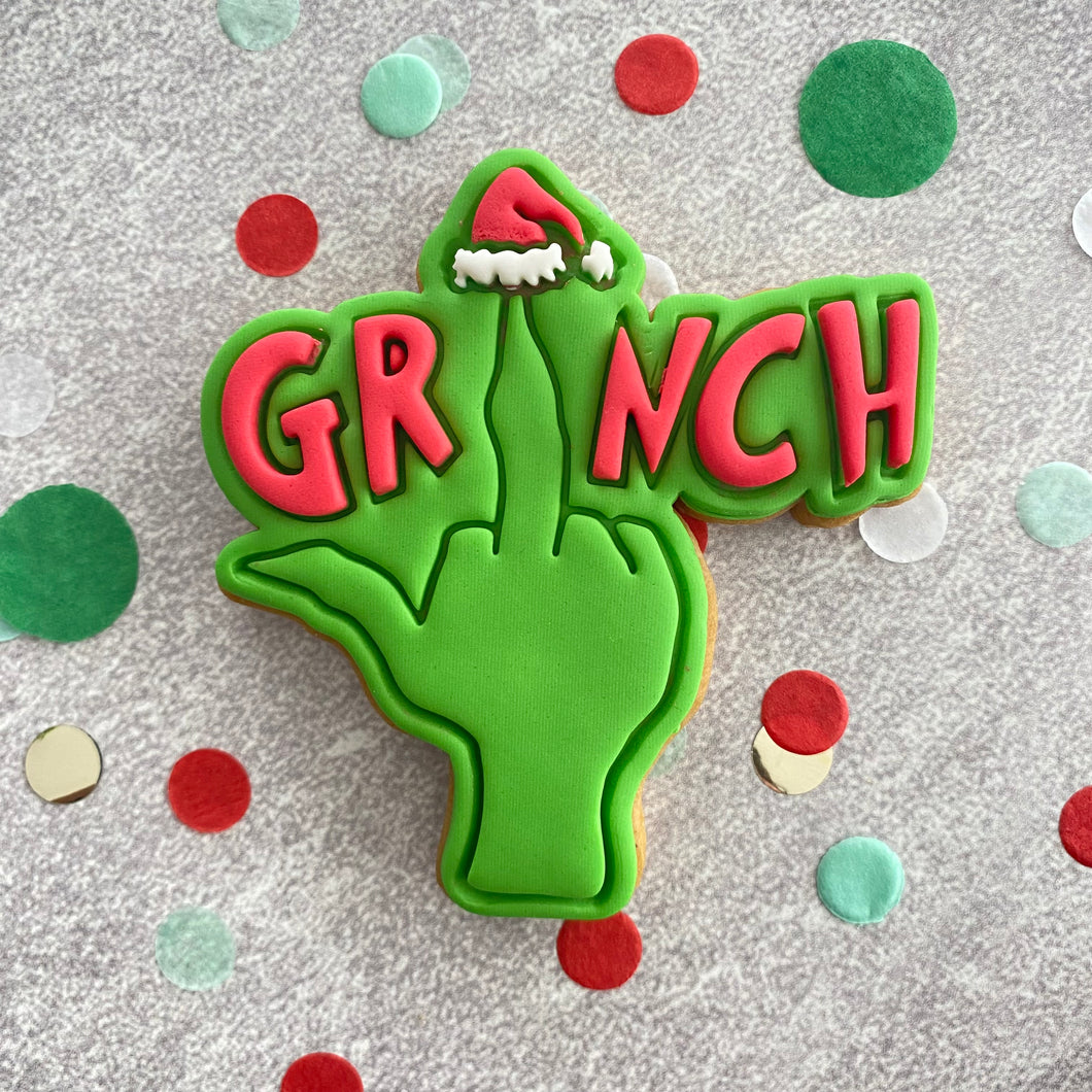 Grinch Christmas Finger Cookie